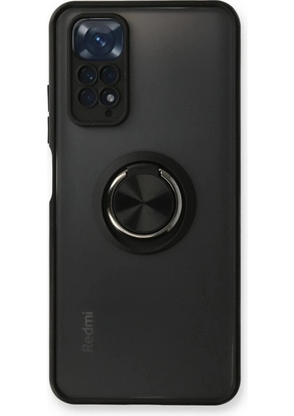 Ieg Xiaomi Redmi Note 11 Kılıf Montreal Yüzüklü Silikon Kapak - Siyah