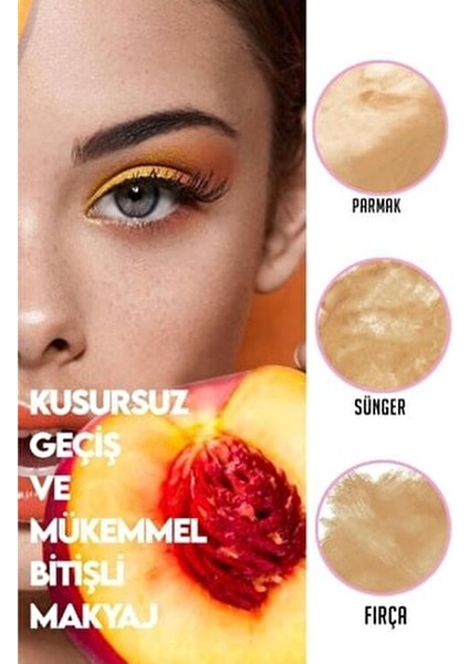 Tekli Şeftali Temalı Makyaj Süngeri Taşınabilir Tasarım