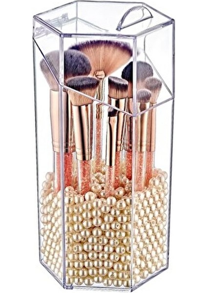Makyaj Fırçası Düzenleyici Kapaklı Tasarım 11 cm Genişlik 21 cm Yükseklik
