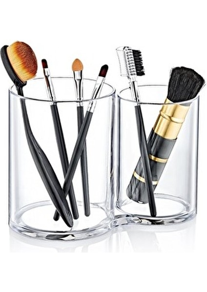 İkiz Makyaj Pamukluk Organizeri Şeffaf Renkli indirimleri