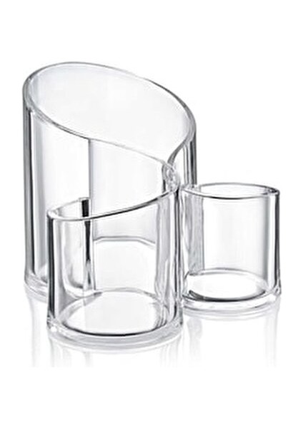 Üç Gözlü Organizer Fırça ve Makyaj Malzemeleri İçin Şeffaf Renkli Düzenleyici modelleri