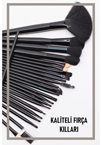 24'lü Profesyonel Makyaj Fırça Seti Siyah Deri Çantayla Pürüzsüz Uygulama İçin