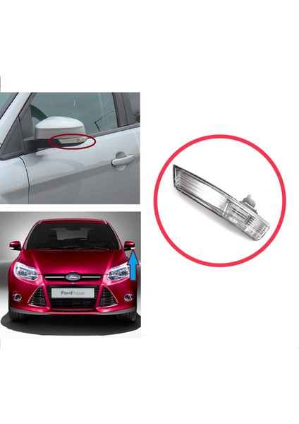 Ford Focus 2007-2020 Mondeo Mk4 2007-2015 8M5113B383AA Için Sol Yan Ayna Sinyali Beyaz fırsatları