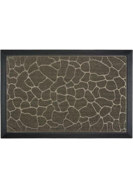 Siyah Kabartmalı Kapı Önü Paspası 60X40CM