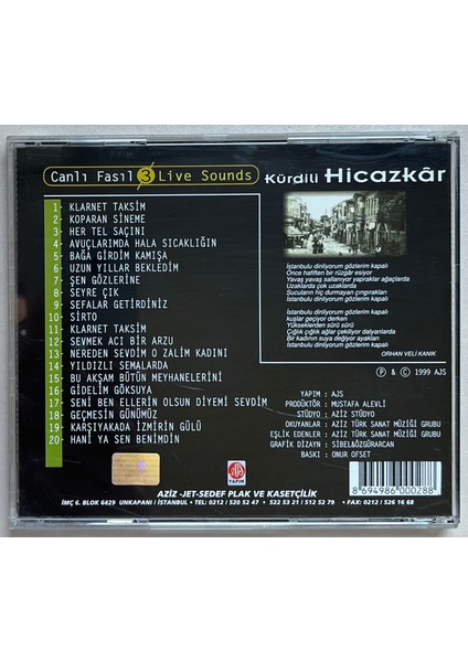 Hicazkar Canlı Fasıl CD (Orijinal Dönem Baskı Cd) fiyatları