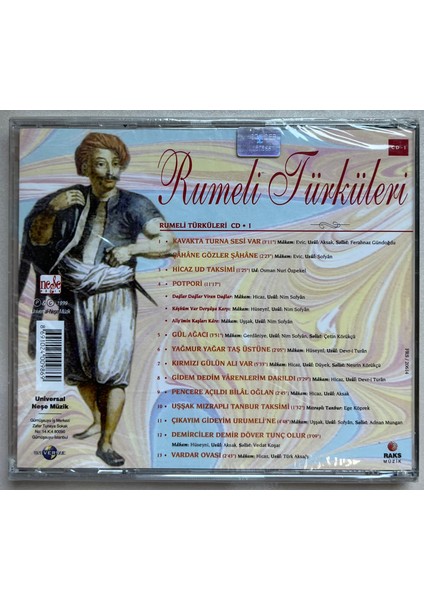 Rumeli Türküleri 1 CD (Jelatinli Sıfır Orijinal Dönem Baskı Cd) fiyatları
