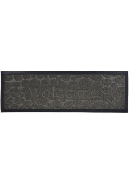 Siyah Kabartmalı Dikdörtgen Kapı Önü Paspası 75X25CM