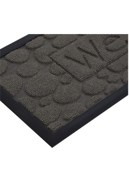 Siyah Kabartmalı Dikdörtgen Kapı Önü Paspası 75X25CM fiyatları