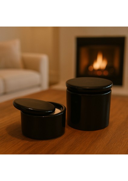 Dekoratif Set Mum (Siyah)