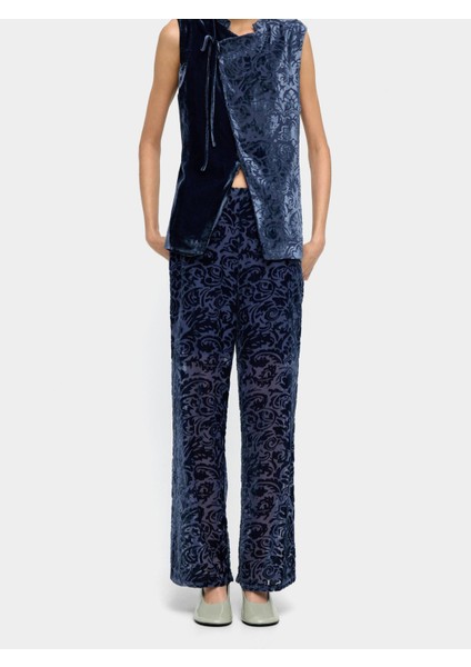 Yaprak Desenli Yarı Saydam Jakarlı Pantolon fiyatları