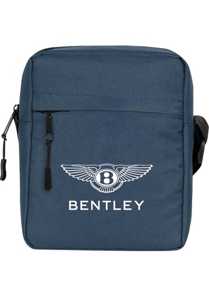 Bentley Logo 2 Omuz Çantası Fermuarlı Lacivert Renk