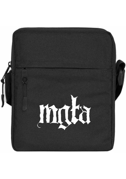 Mgla Logo Omuz Çantası Fermuarlı Siyah Renk