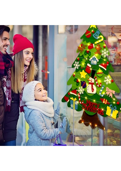Keçe Figürlü Yılbaşı Ağacı, Asılabilir, 32 Parça, 5metre Işıklı Yeniyıl Ağacı, 70X100 cm indirimleri