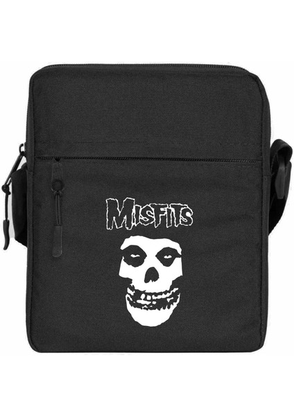 Misfits Omuz Çantası Fermuarlı Siyah Renk