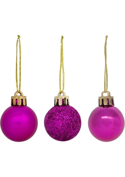 6'li Mor 5 cm Yılbaşı Topu, Noel Topu, Çam Ağacı Topu, Süs Topu fiyatları