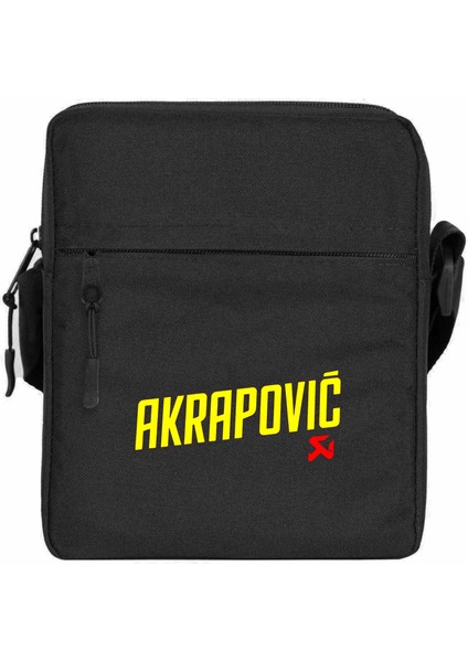 Akrapovic Logo Omuz Çantası Fermuarlı Siyah Renk