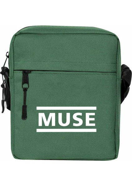 Muse Logo Omuz Çantası Fermuarlı Yeşil Renk