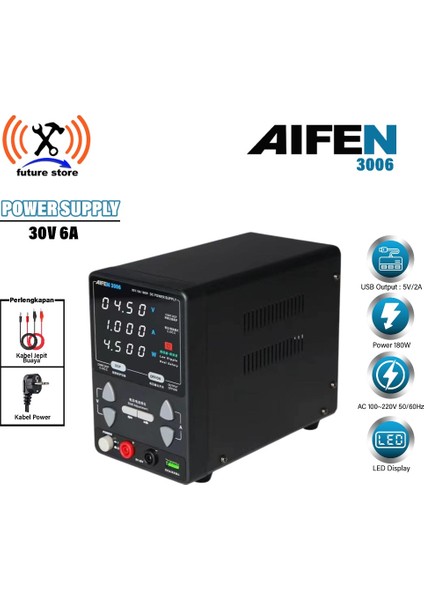 Aıfen 3006 30V 6A 180W Dc Güç Kaynağı Mobil Onarım Için