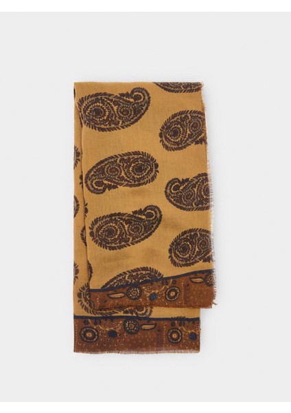 Yün Karışımlı Baskılı Şal