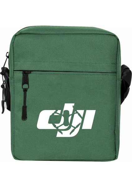 Dji Logo Silüet Omuz Çantası Fermuarlı Yeşil Renk
