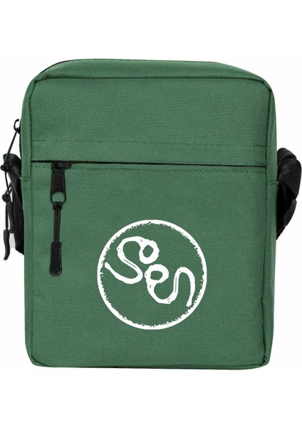 Soen Logo Omuz Çantası Fermuarlı Yeşil Renk