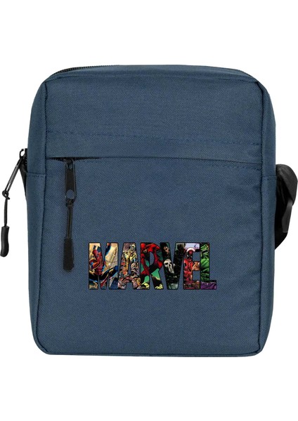Marvel Heroes In Post 2 Omuz Çantası Fermuarlı Lacivert Renk