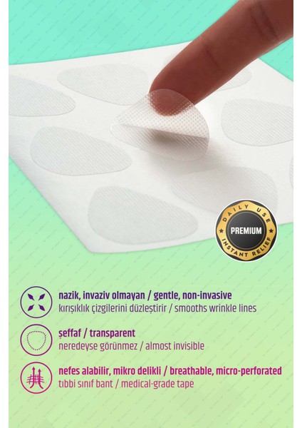 Yüz Gerdirme Bandı 100 Adet, Kırışıklık ve Kaz Ayağı için Şeffaf Yüz Germe Bantları Wrinkle Patch fırsatları
