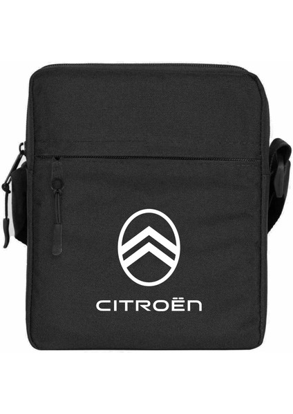Citroen Text Logo Omuz Çantası Fermuarlı Siyah Renk