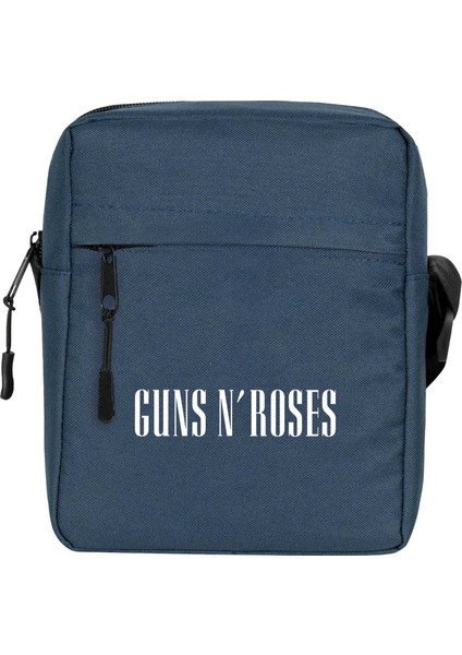 Guns N Roses Logo Omuz Çantası Fermuarlı Lacivert Renk