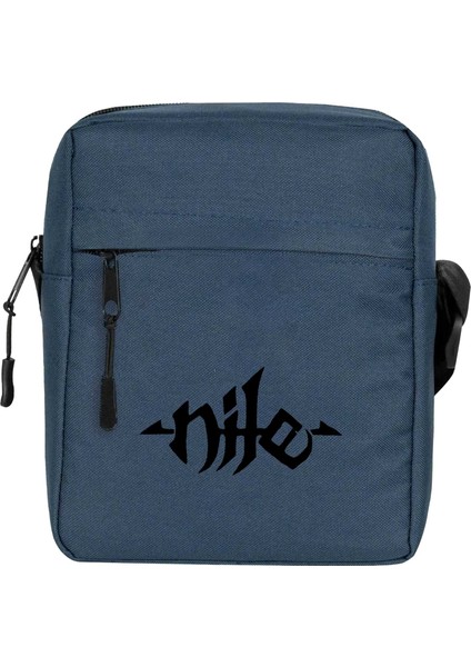 Nile Logo Omuz Çantası Fermuarlı Lacivert Renk