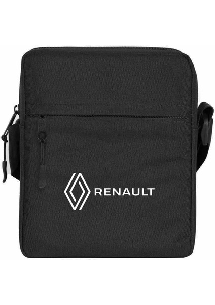 Renault New Logo Text Omuz Çantası Fermuarlı Siyah Renk