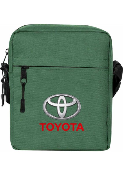 Toyata Text Logo Omuz Çantası Fermuarlı Yeşil Renk