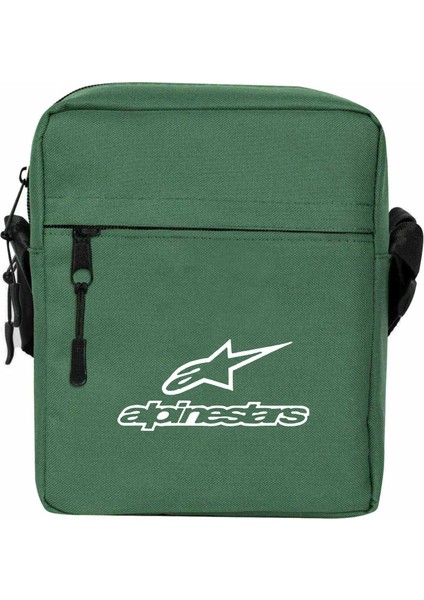 Alpinestars Logo Text Omuz Çantası Fermuarlı Yeşil Renk