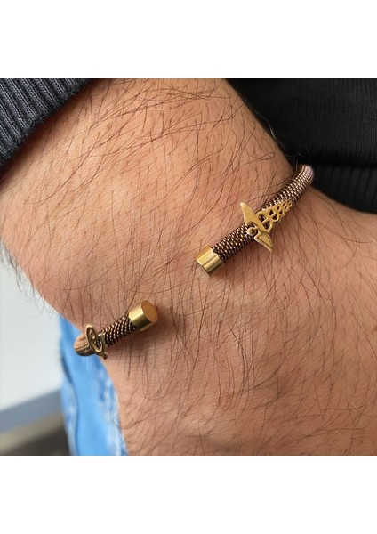 Gümüş Harf-Tıp Logolu Kahve Çelik Bileklik fiyatları