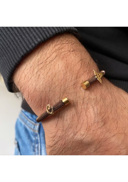 Gümüş Harf-Tıp Logolu Kahve Çelik Bileklik modelleri