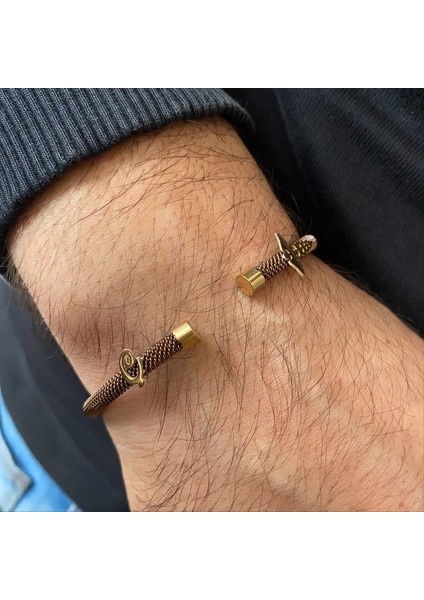 Gümüş Harf-Tıp Logolu Kahve Çelik Bileklik fırsatları