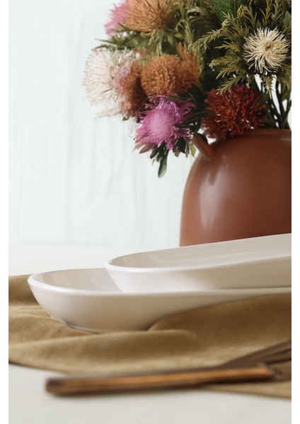 Beyaz Noyan Kayık Tabak 28 cm 2 Adet 006 indirimleri