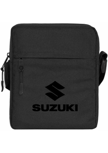 Suzuki Logo Text Black Omuz Çantası Fermuarlı Siyah Renk