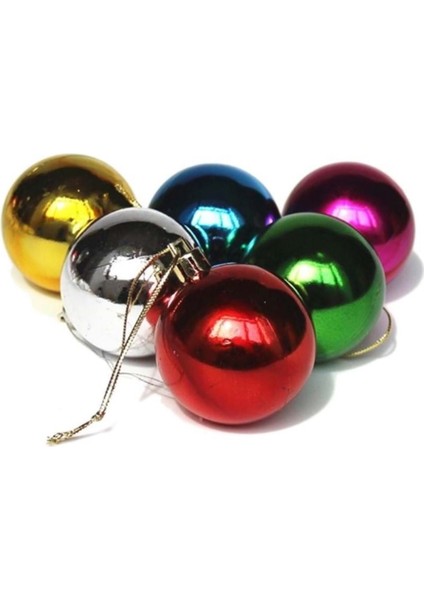 6'li Renkli 5 cm Yılbaşı Topu, Noel Topu, Çam Ağacı Topu, Süs Topu fiyatları