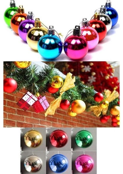 6'li Renkli 5 cm Yılbaşı Topu, Noel Topu, Çam Ağacı Topu, Süs Topu fırsatları