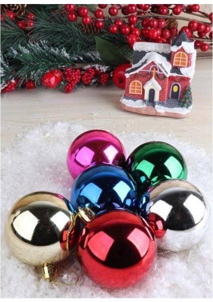 6'li Renkli 5 cm Yılbaşı Topu, Noel Topu, Çam Ağacı Topu, Süs Topu indirimleri