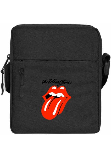 Rolling Stones Omuz Çantası Fermuarlı Siyah Renk