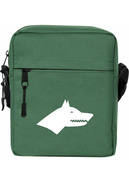Göktürk Kurt Omuz Çantası Fermuarlı Yeşil Renk