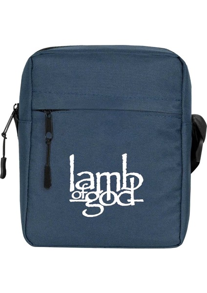 Lamb Of God Logo Omuz Çantası Fermuarlı Lacivert Renk