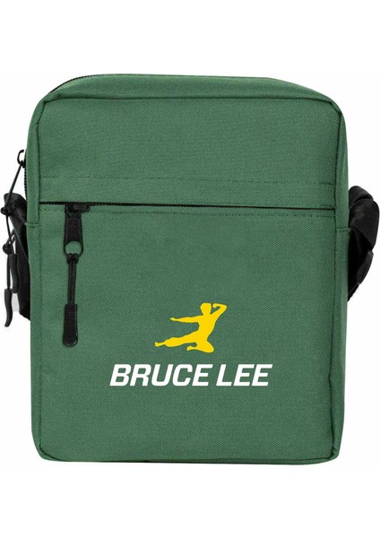 Bruce Lee Yellow Man Omuz Çantası Fermuarlı Yeşil Renk