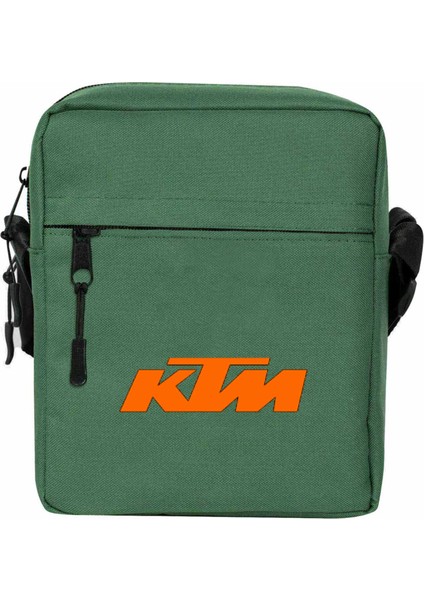 Ktm Motocycle Orange Logo Omuz Çantası Fermuarlı Yeşil Renk