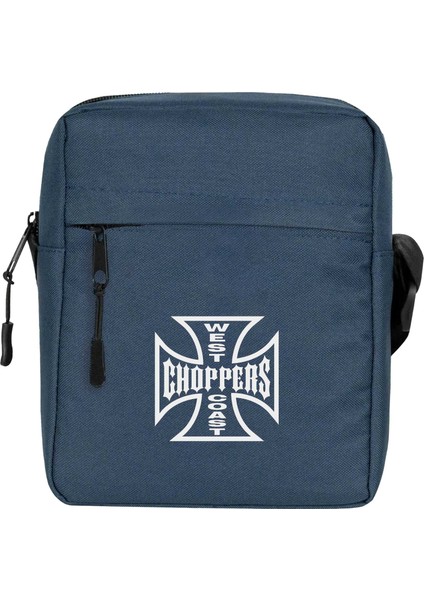 West Coast Choppers Logo Omuz Çantası Fermuarlı Lacivert Renk