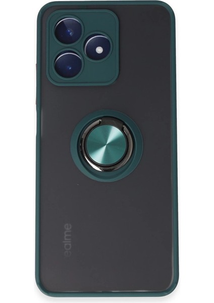 Realme C53 Kılıf Montreal Yüzüklü Silikon Kapak - Yeşil