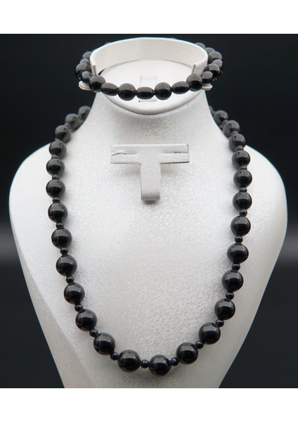 Oltu Taşı ve Akik Taşı Kadın Kolye SK000142