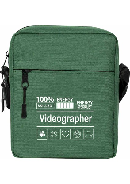 Videographer Omuz Çantası Fermuarlı Yeşil Renk